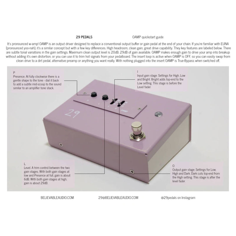 29 Pedals OAMP Pedal - Output Amplifier